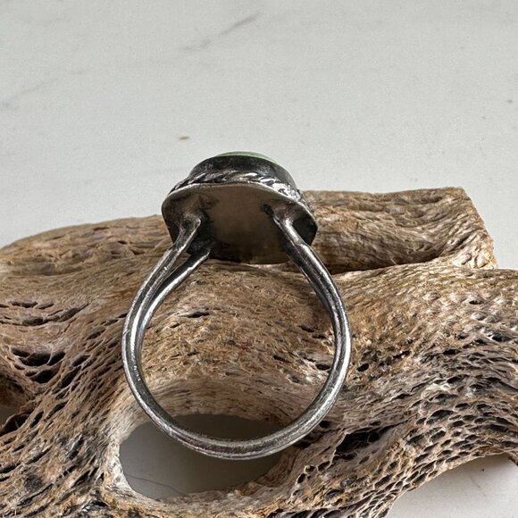 Early Vintage Native American Navajo Cerrillos Turquoise Sterling Silver Ring - Picture 6 of 6